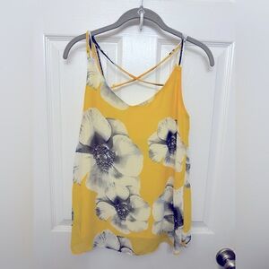 Floral Yellow flowy camisole tank Top by BCX  size medium